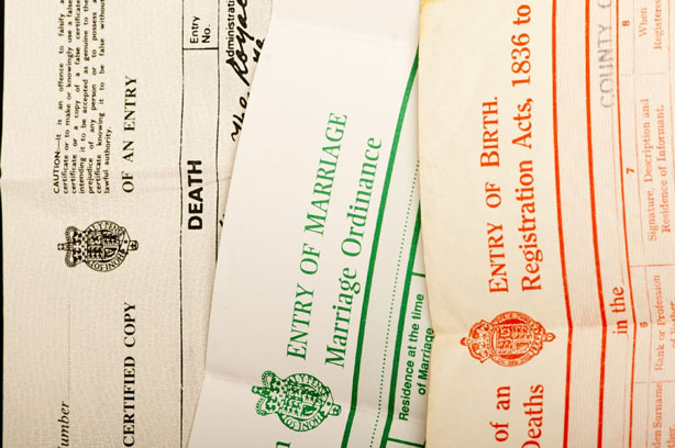 request for birth, death, or marriage certificates